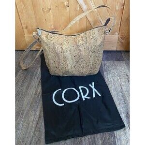 NWOT CORX Cork Crossbody Bag Purse Vegan Natural Tan Lightweight